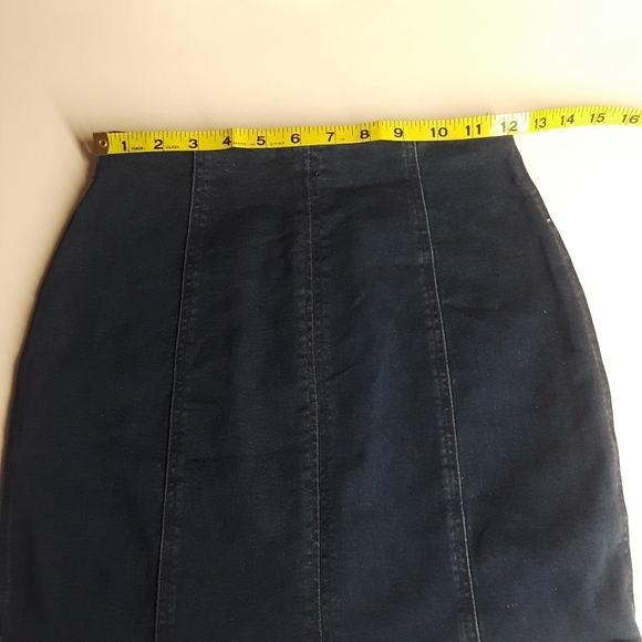 NECTAR CLOTHING Denim Jean Panel Slip On Mini Blue Skirt S - Picture 4 of 6